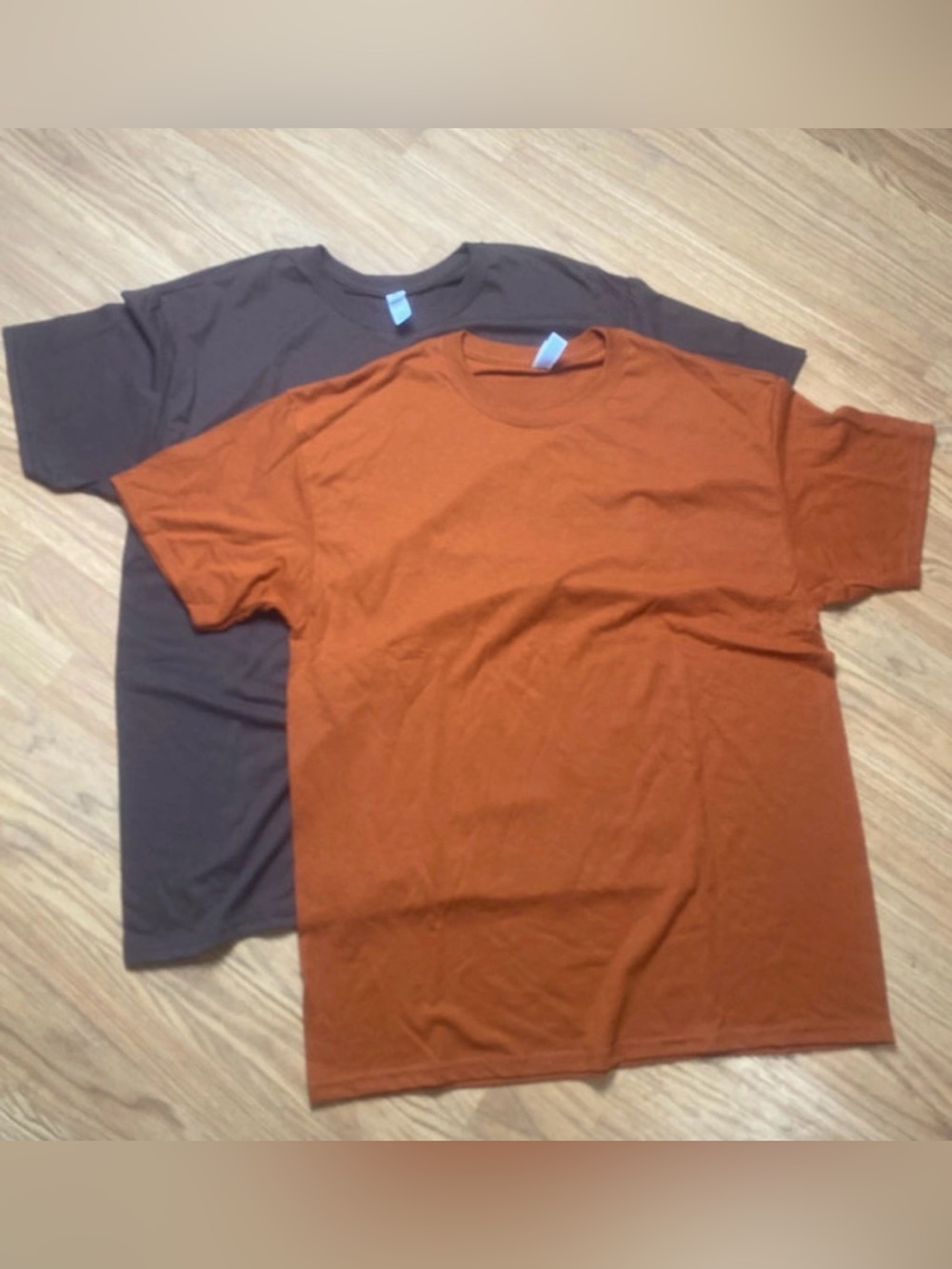 Jerzees Crew Neck T-Shirt - burnt orange and Brown NWOT unisex large
